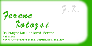 ferenc kolozsi business card